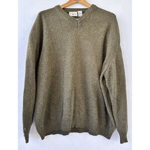 County Seat Wool Blend Sweater Men's L Green Heritage Preppy Office